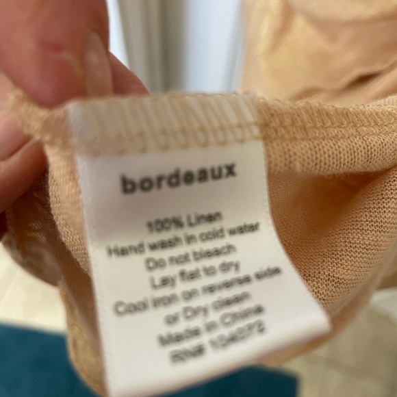 Bordeaux Rose Gold Linen Top - Picture 2 of 2